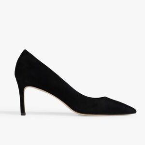 Stuart Weitzman Pointed-Toe Stiletto Heel Pumps in Black Suede - Size 8.5